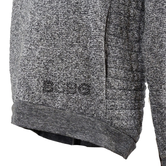 BCBG Hi-Low Marled Gray Logo Womens S Pullover Sweatshirt - Picture 2 of 8